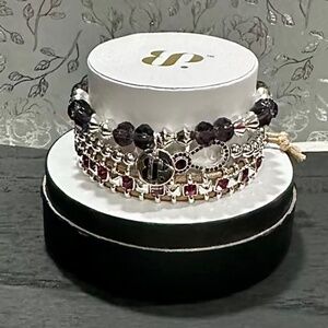 ✨ “Simply That Girl” Bracelet Set – Lab-Created Stones | Silver Plating